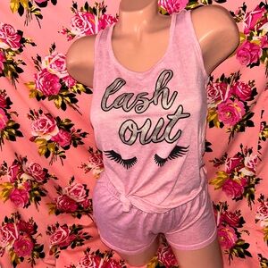 PJ Couture Pink Lash Out Tank and Shorts Set